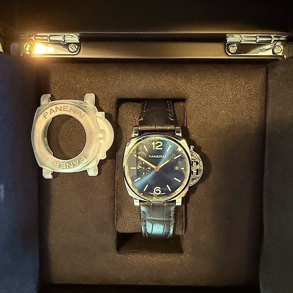 Panerai Luminor Due Watch with Navy Blue and Silver Accents